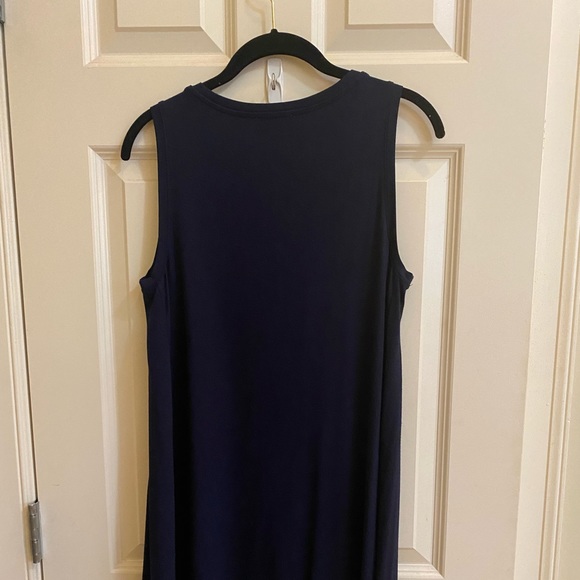 LOFT Outlet sleeveless navy swing dress Sz-M - Picture 2 of 4